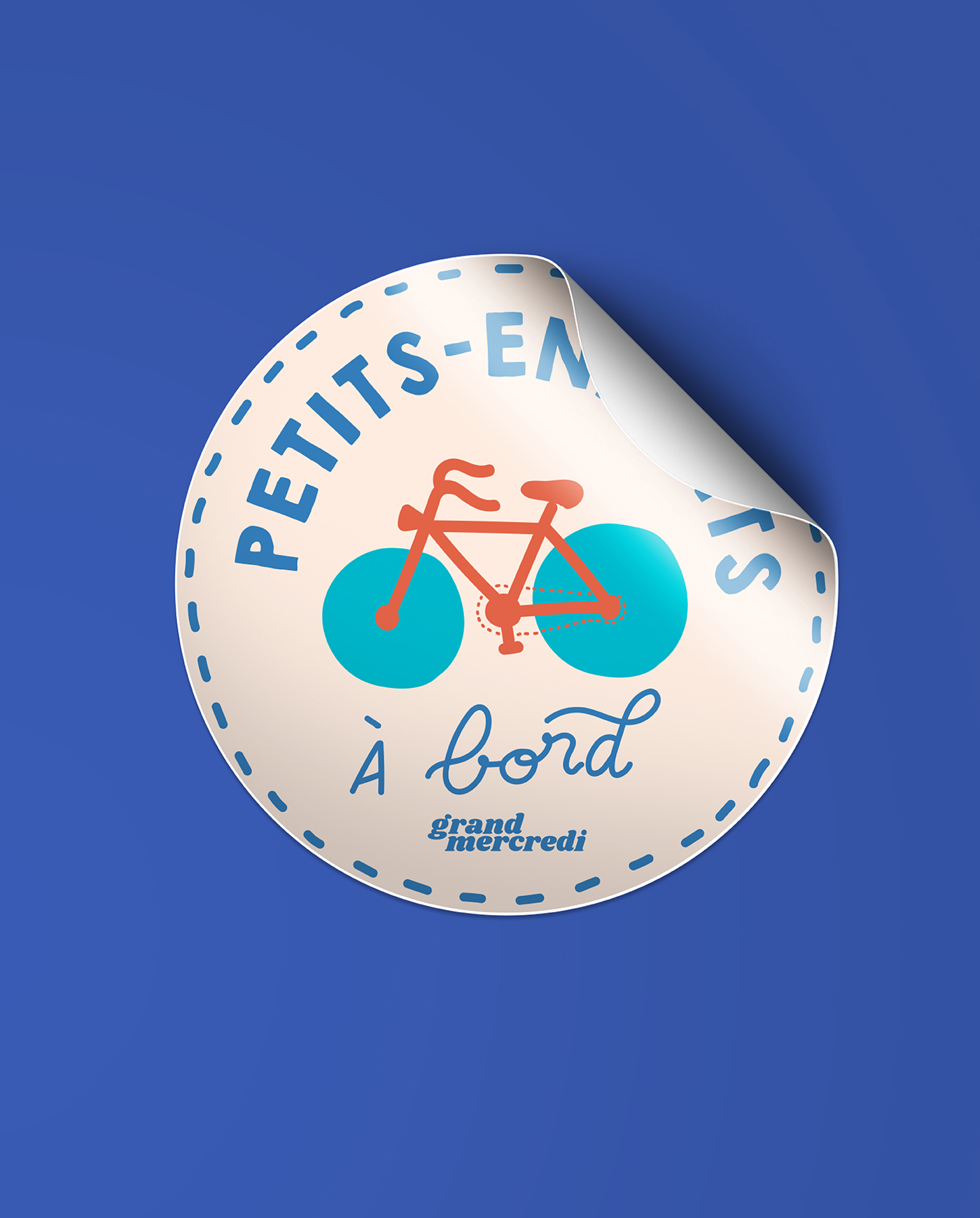 Sticker Vélo 'Petits-Enfants à Bord' - Grand-Mercredi Récréation